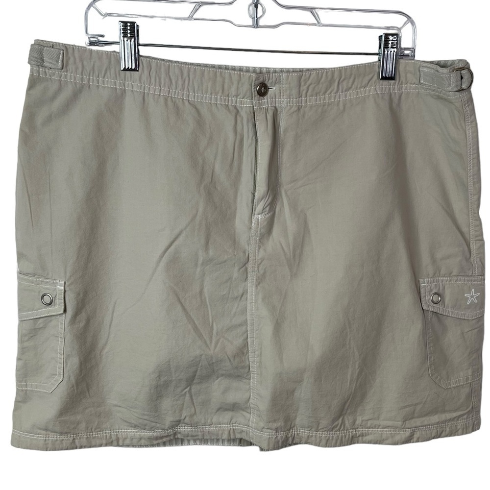 Fresh Produce Skort Womens Beige Khaki Cotton Cargo shorts attached size XL